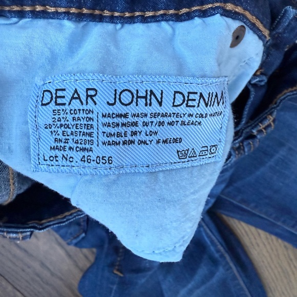 Dear John SIZE 26 Playback Straight Leg Dark Wash Cuffed Jeans - Picture 5 of 10